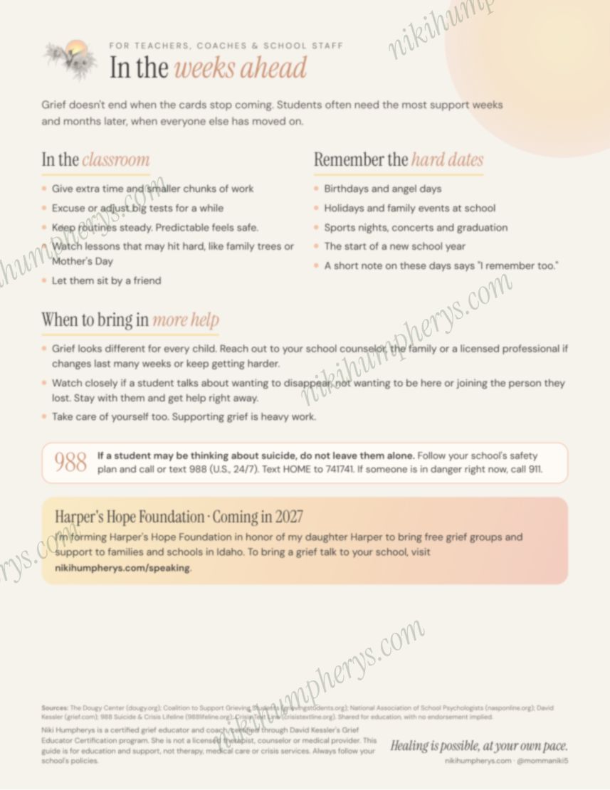 A page from Supporting a Grieving Student